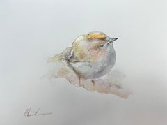 Golden Crowned Kinglet, Watercolor on Paper, Handmade Painting, One of a Kind