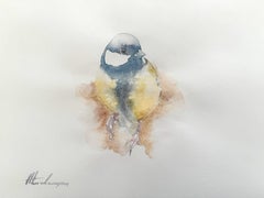 Großer Tit, Vogel, Aquarell auf Papier, Handgefertigtes Gemälde, Unikat