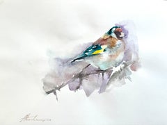 Gold Finch, Bird, Watercolor on Paper, Handmade Painting, One of a Kind