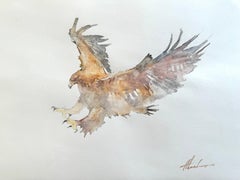 Eagle, Bird, Aquarell auf Papier, Handgefertigtes Gemälde, Unikat