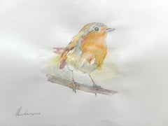 Robin Watercolor on Paper Handmade Painting, One of a Kind