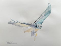 Adler Aquarell auf Papier Handgemaltes Gemälde, Einzigartig