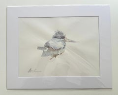 Kingfisher Bird Watercolor on Paper Handmade Painting, One of a Kind
