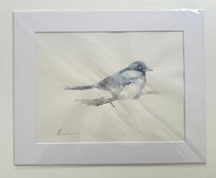 Magpie Bird Watercolor on Paper Handmade Painting, One of a Kind