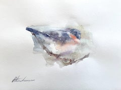 Gros-bec Oiseau Aquarelle sur papier Peinture faite à la main, unique en son genre
