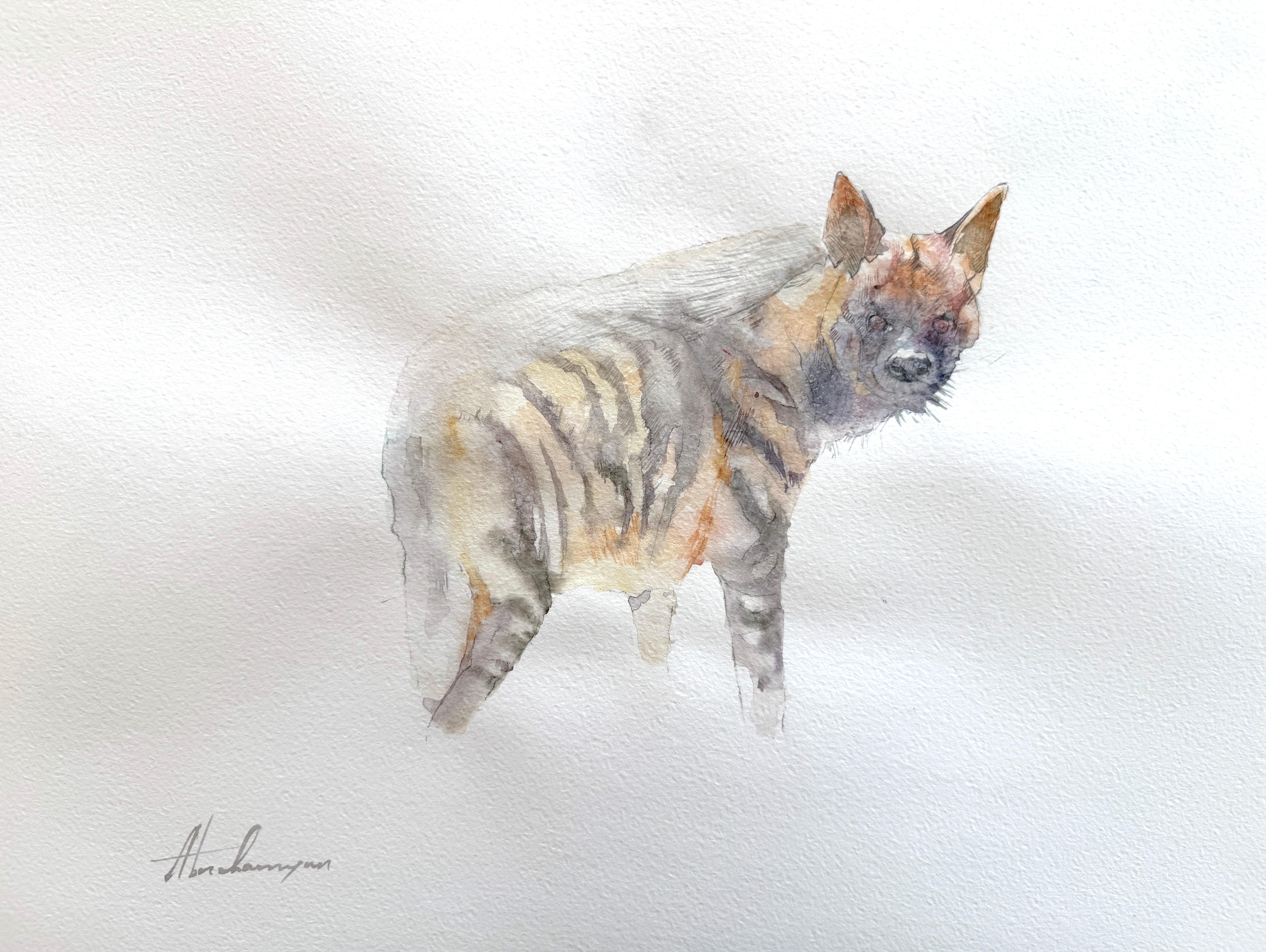 Animal Art di Artyom Abrahamyan - Iena Animale Acquerello su carta Dipinto fatto a mano, unico nel suo genere