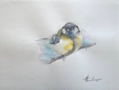Great Tit Aquarelle sur papier Peinture faite à la main, unique en son genre