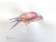Moineau Oiseau aquarelle sur papier Peinture artisanale, pièce unique