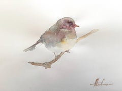 Robin Bird, Aquarell auf Papier, handgefertigtes Gemälde, Unikat