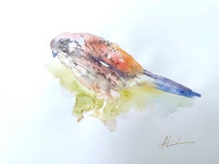 Kestrel Vogel, Aquarell auf Papier, handgefertigtes Gemälde, einzigartig