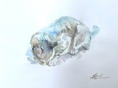 Chat Animal Aquarelle sur papier Peinture faite à la main, Unique en son genre
