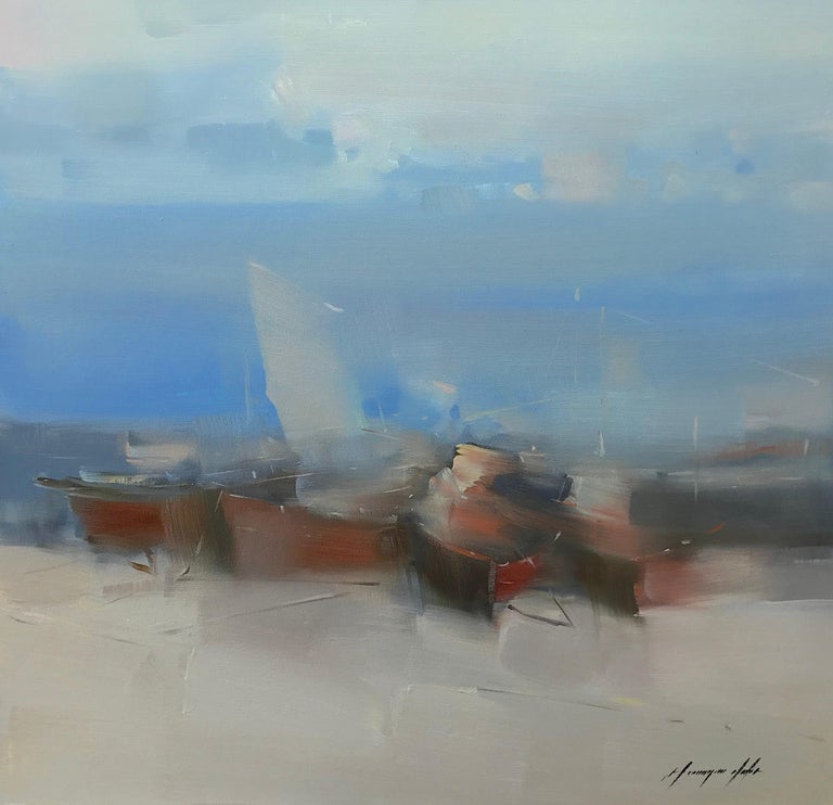 Vahe Yeremyan Landscape Painting - Boats on the Shore