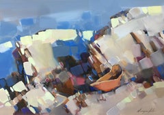 White Cliffs, Original oil Painting, Impressionism One of a Kind, ready to hang