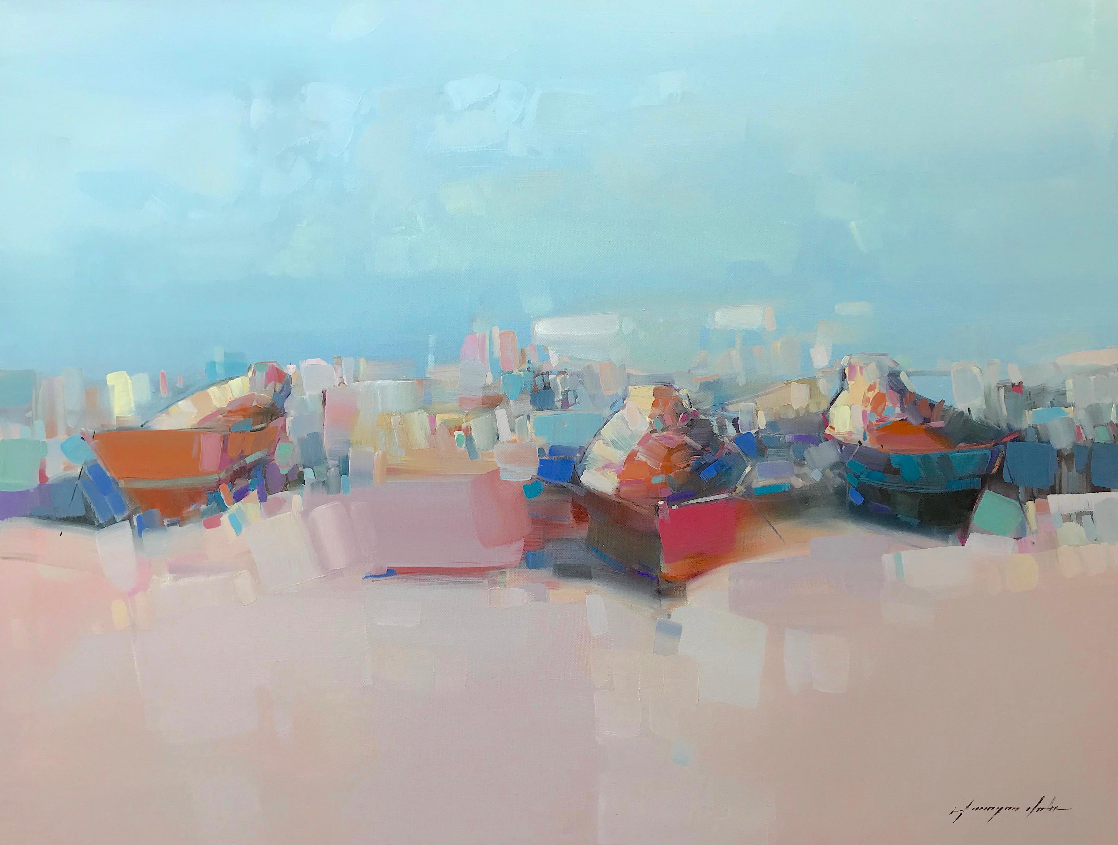 Vahe Yeremyan Landscape Painting – Rowboats