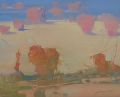 Morning Desert, landscape oil painting, ready to hang