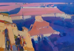Canyon Sunset, landscape original oil painting