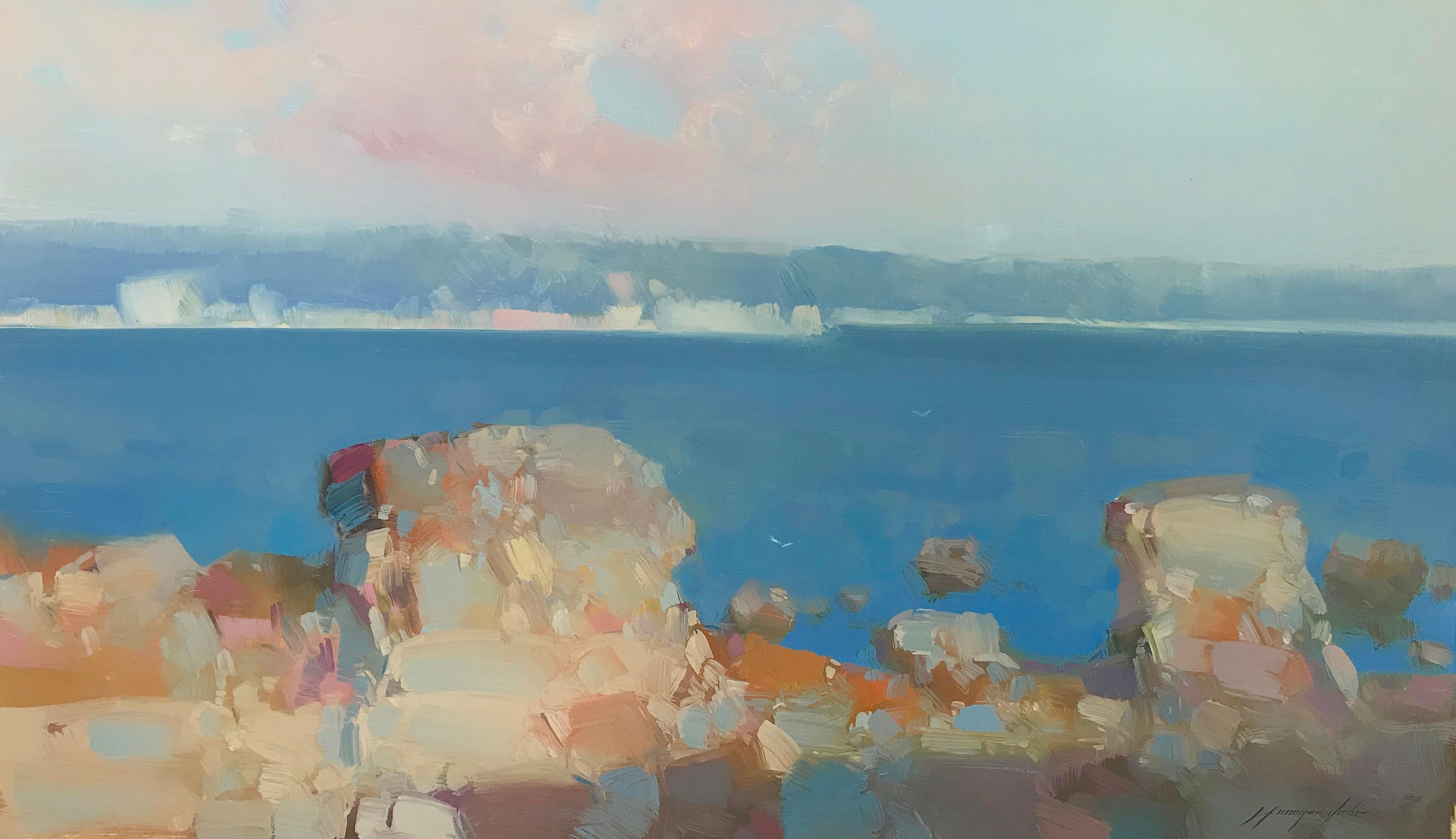 Vahe Yeremyan Landscape Painting – Malibu Cliffs