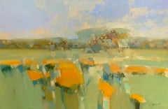 Meadow, Landscape Impressionism oil Painting, large size, one of a kind
