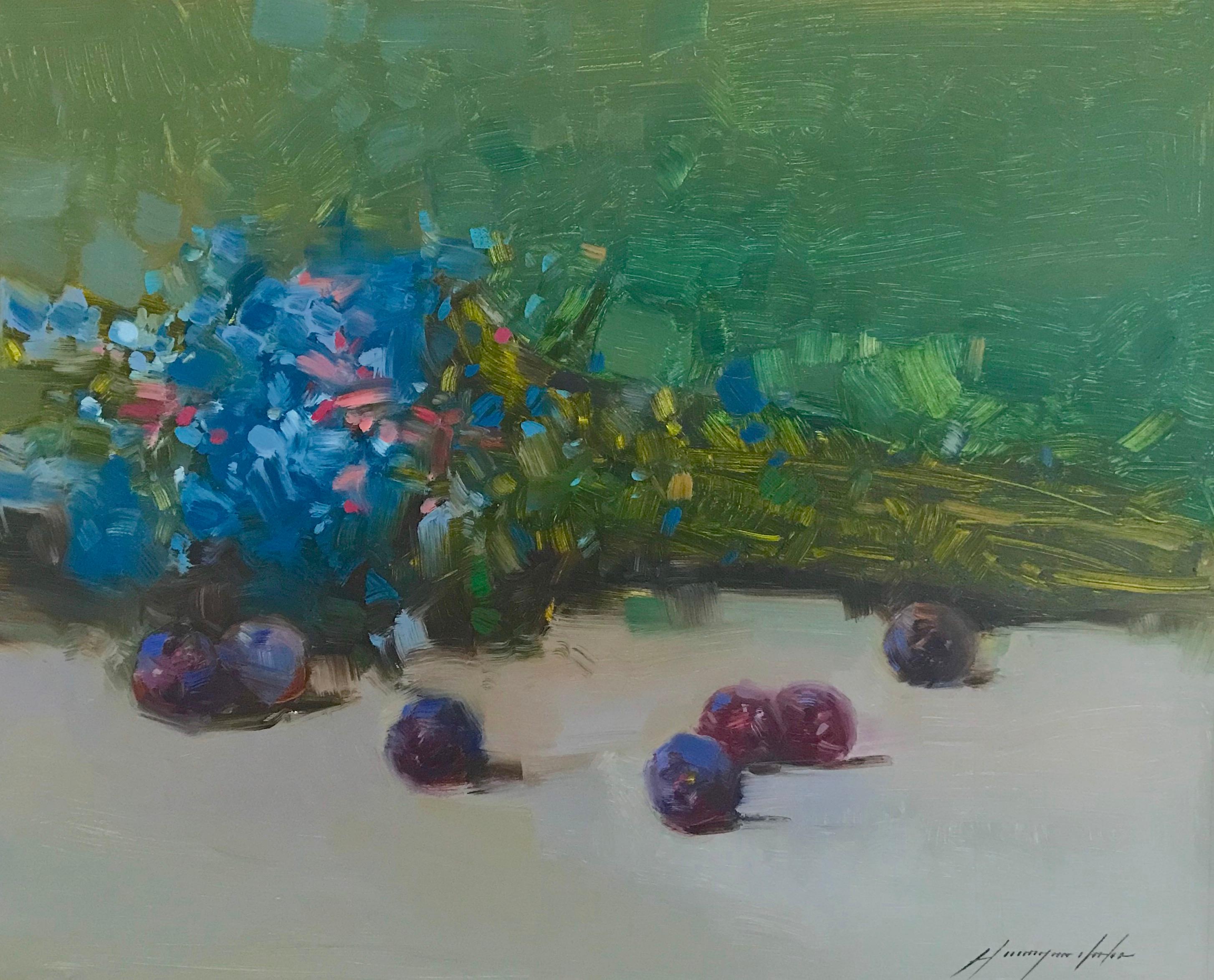 Vahe Yeremyan Landscape Painting - Blue Flowers