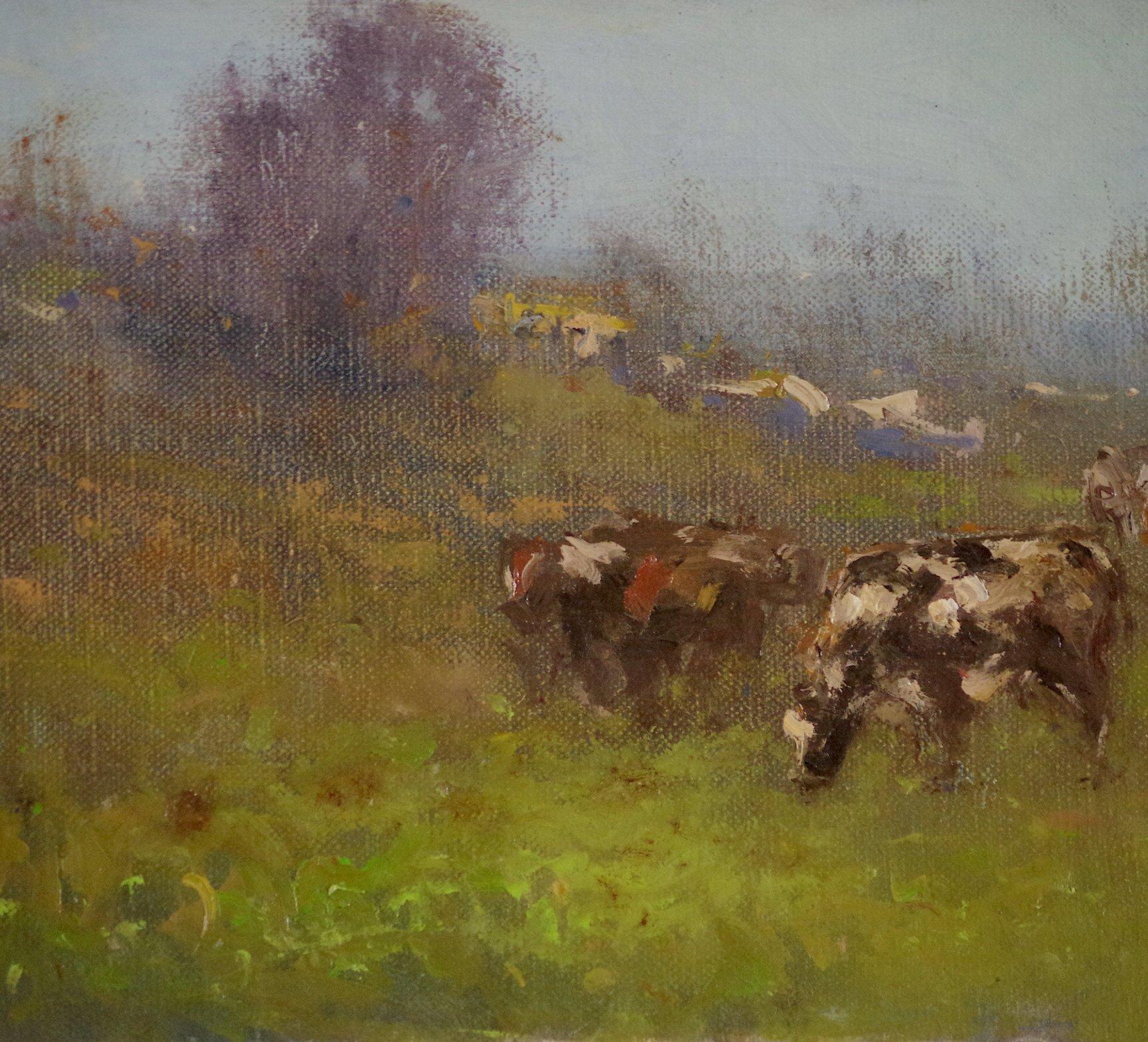 Cows in the Meadow - Painting by Karen Darbinyan