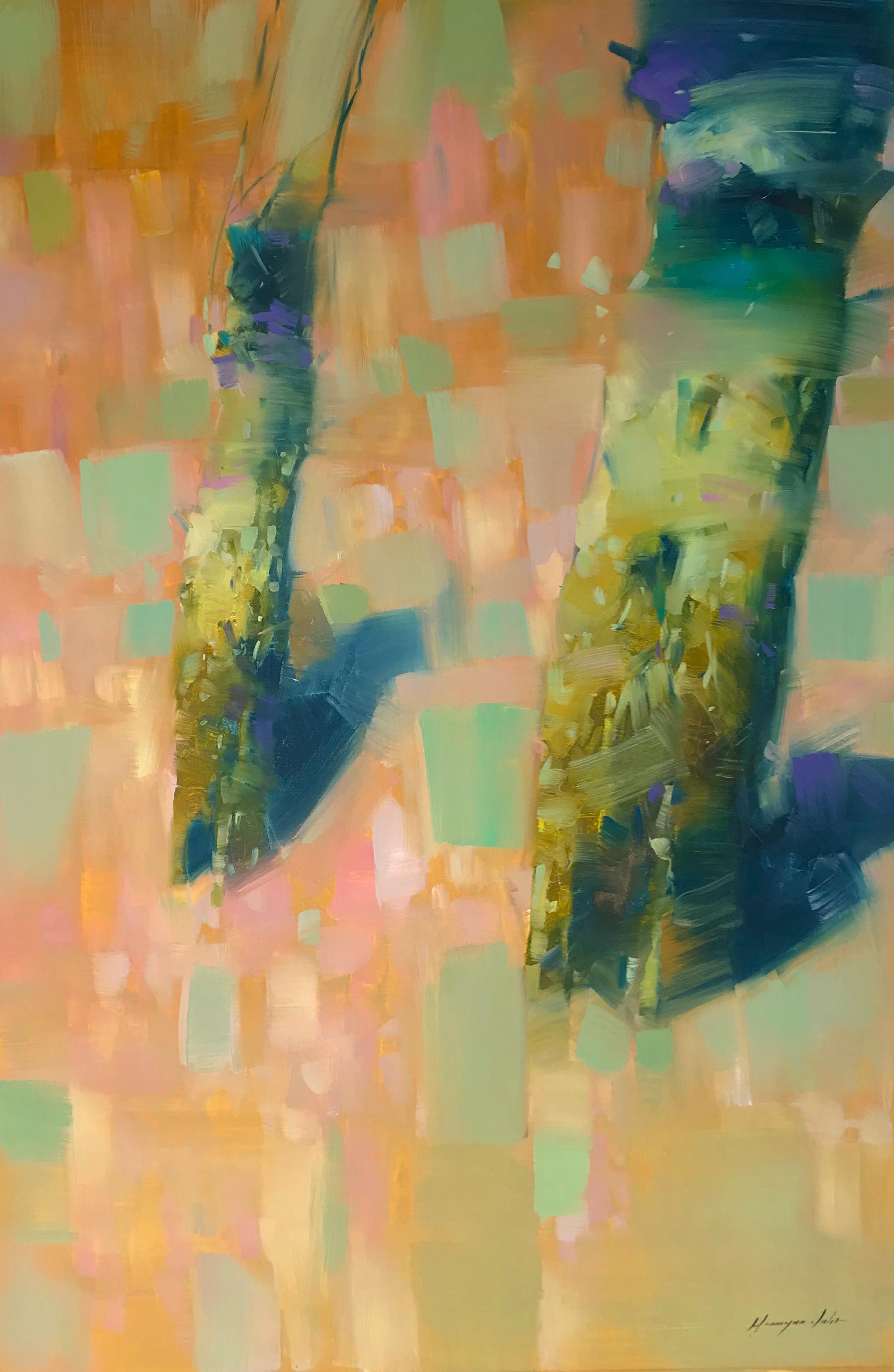 Landscape Painting de Vahe Yeremyan - Otoño vibrante, Paisaje impresionista, Árboles, Pintura al óleo original