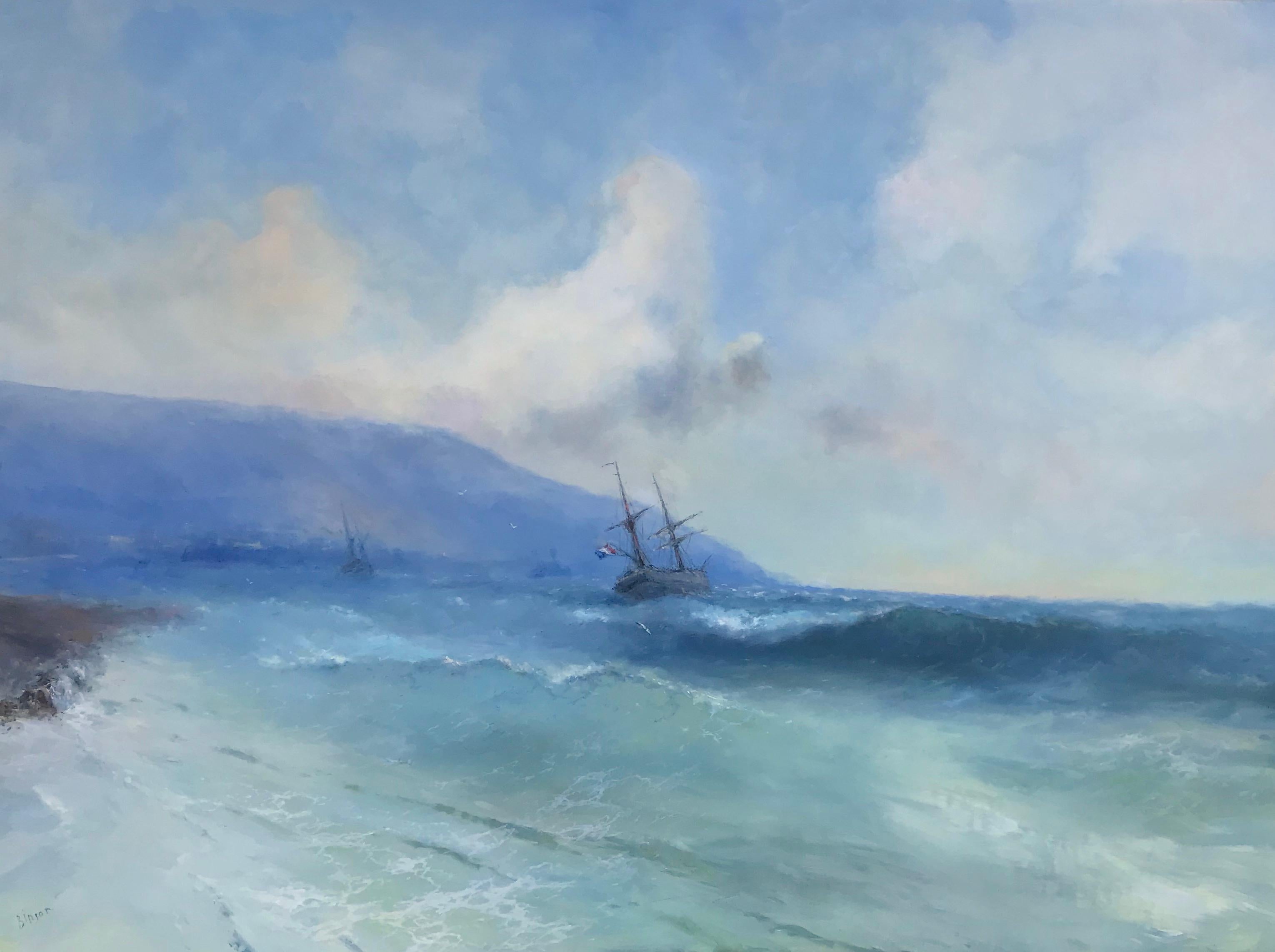 Artist: Karen Darbinyan
Work: Original Oil Painting, Handmade Artwork, One of a Kind
Medium: Oil on Linen,
Year: 2019
Style: Classic Art, Impressionism,
Subject: Ocean Breeze, 
Size: 57