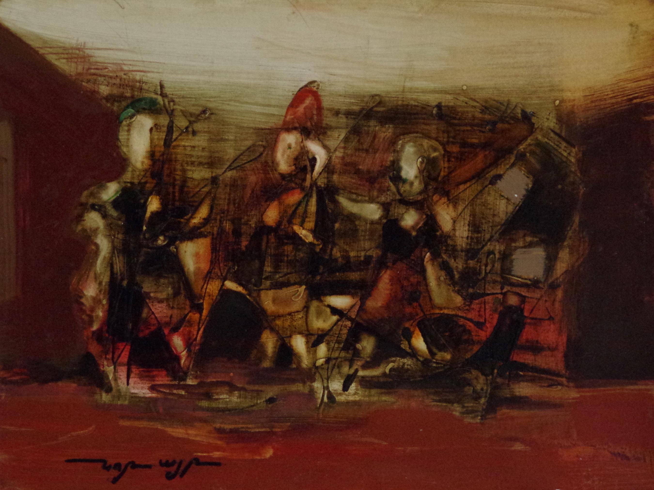 Norayr Gevorgyan Abstract Painting - Musicians, Original Oil Painting, One of a kind
