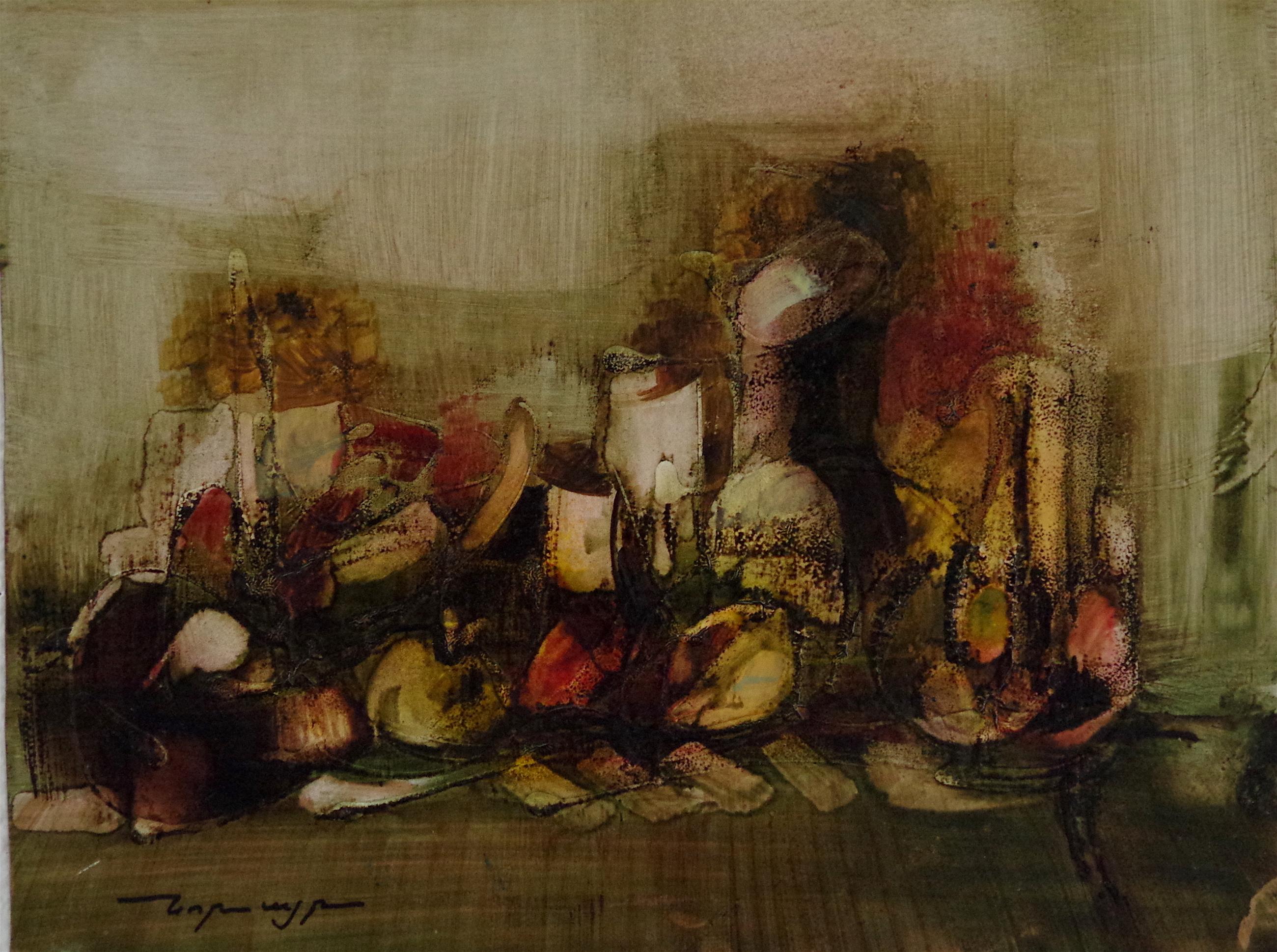 Norayr Gevorgyan Abstract Painting - Kitchen art, Original Oil Painting, One of a Kind