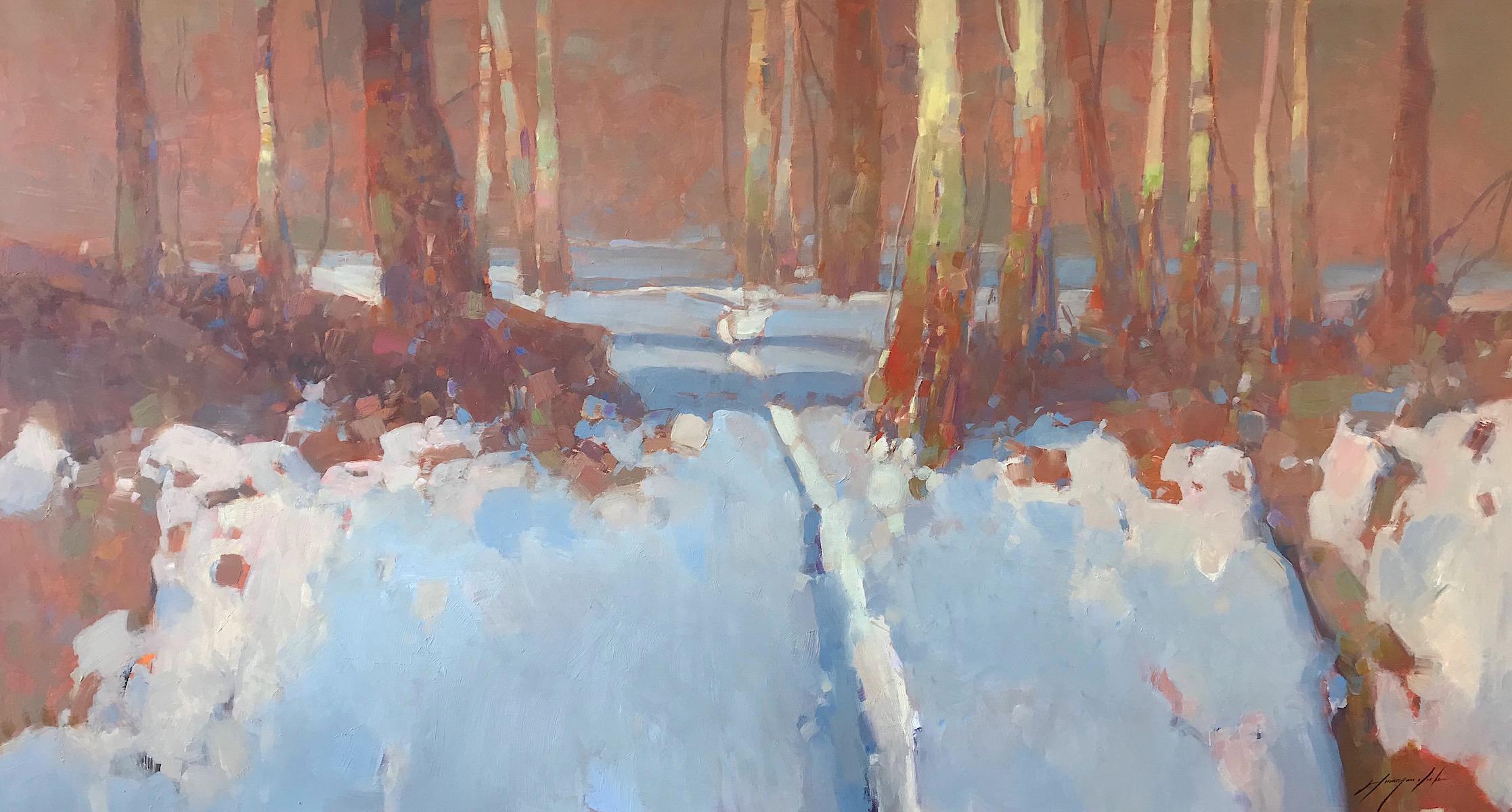 Vahe Yeremyan Landscape Painting - Through the Forest, original Oil Painting, One of a Kind