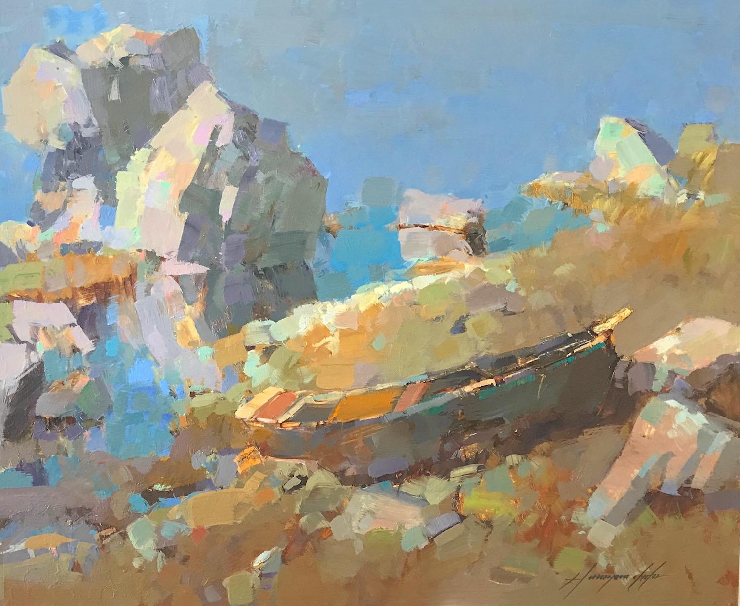 Vahe Yeremyan Landscape Painting - Boat on the Shore