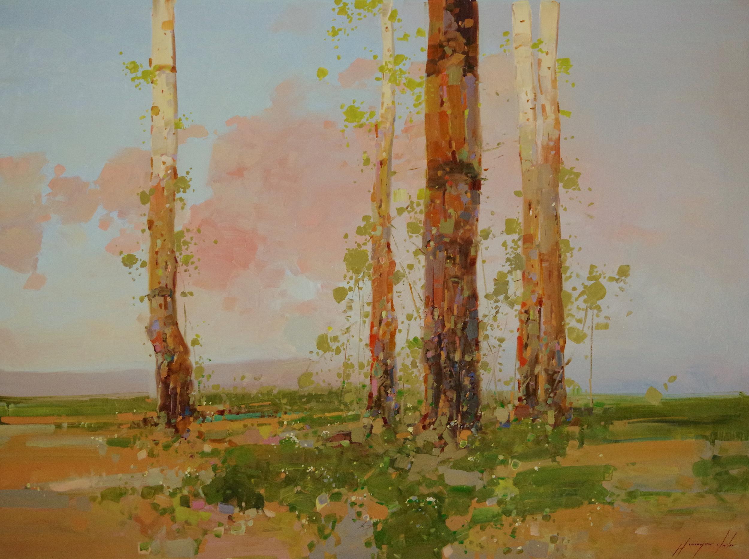 Vahe Yeremyan Landscape Painting - Birches Trees