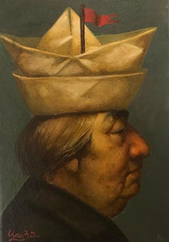 The Sailer, Portrait Original oil Painting, Handmade artwork