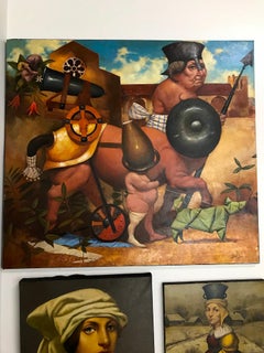 War and Peace, Figurative Surrealism, Original oil Painting