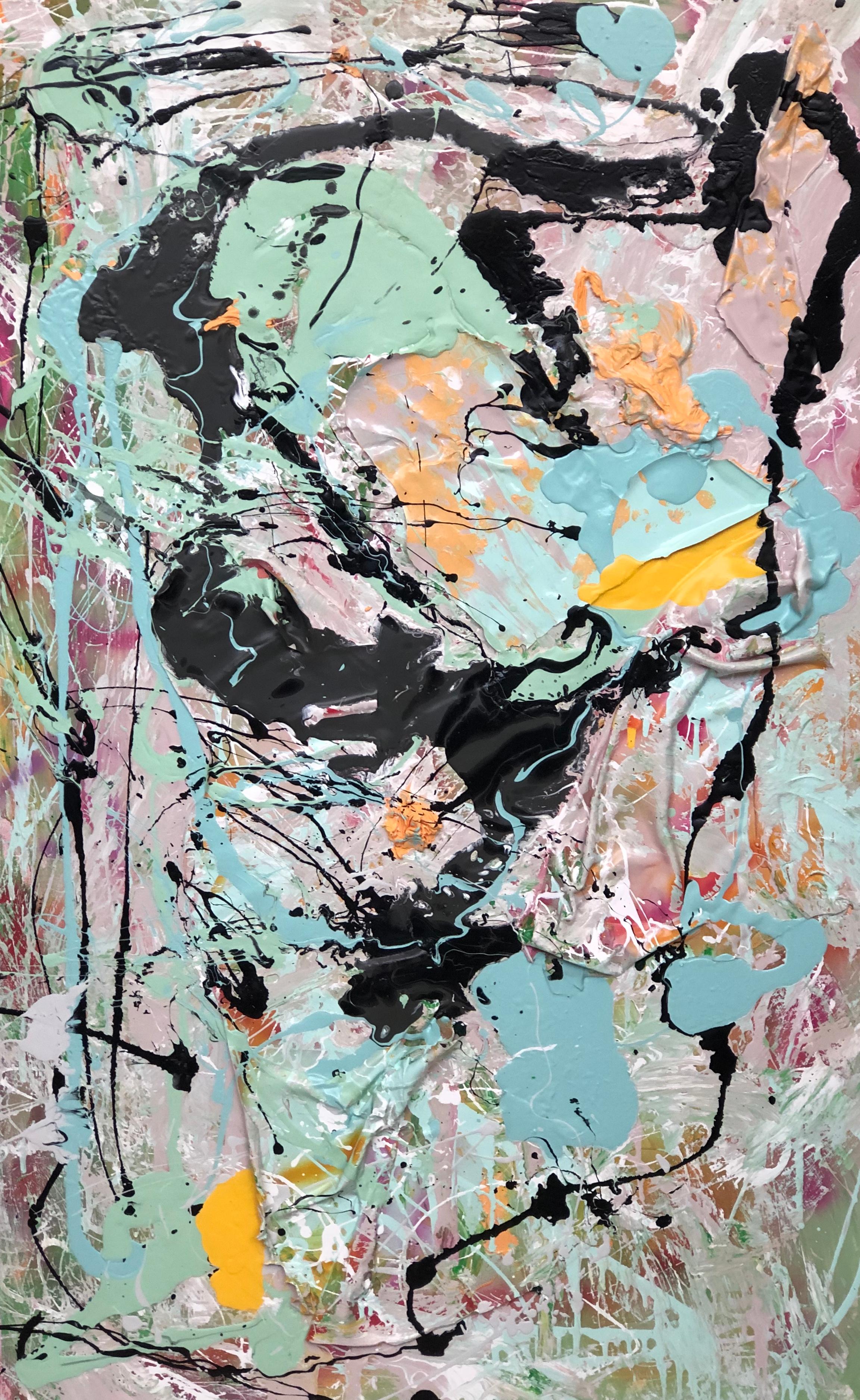 Colazione da Tiffany, Quadro originale d'arte astratta, Pezzo unico