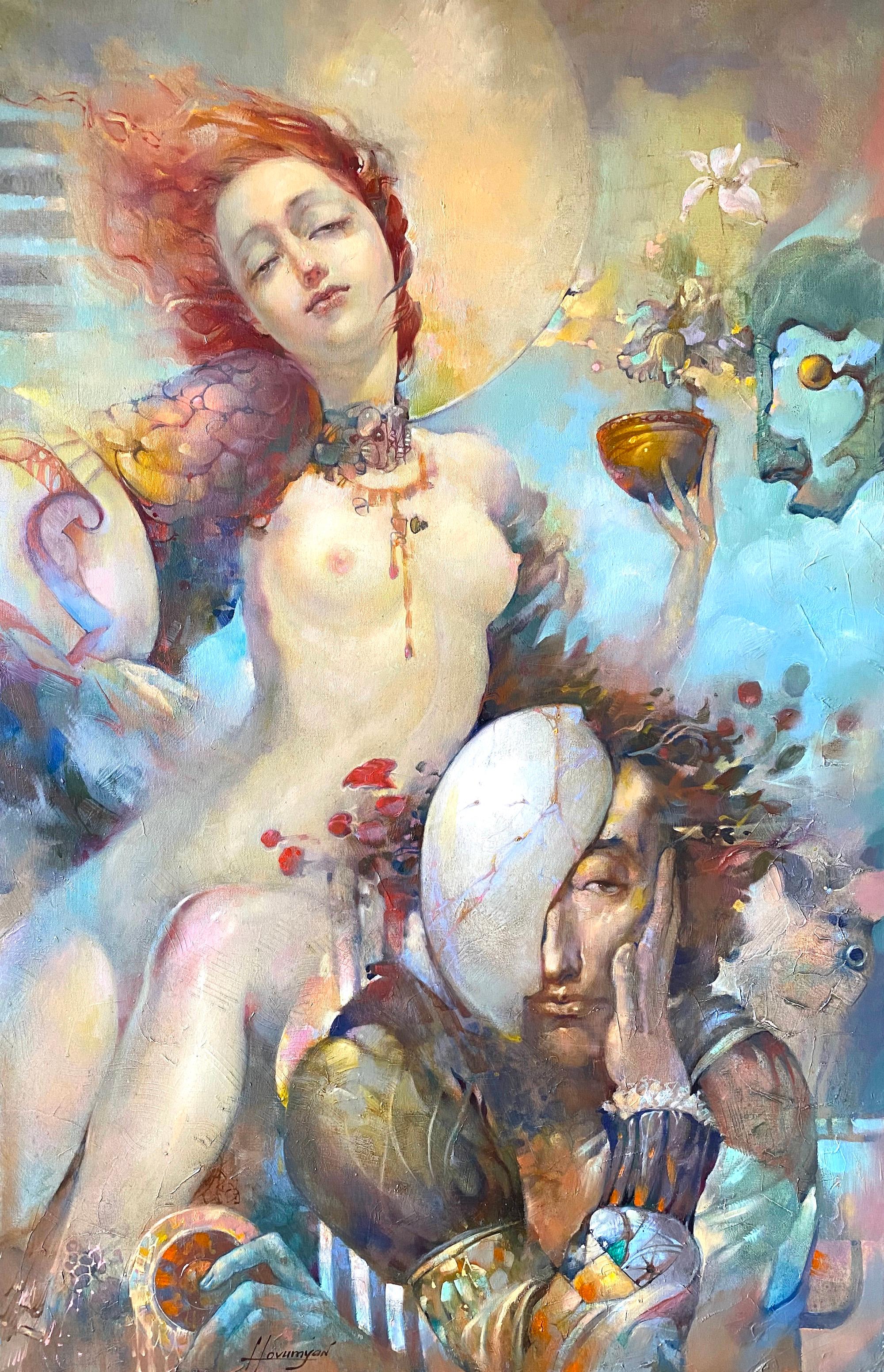 Figurative Painting di Tigran Hovumyan - Da Insight Out, Pittura ad olio originale figurativa di nudo, pronta da appendere