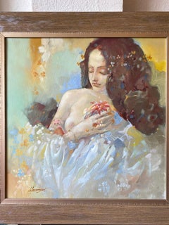 Inspiration, Portrait Woman, Original oil Painting, Ready to Hang