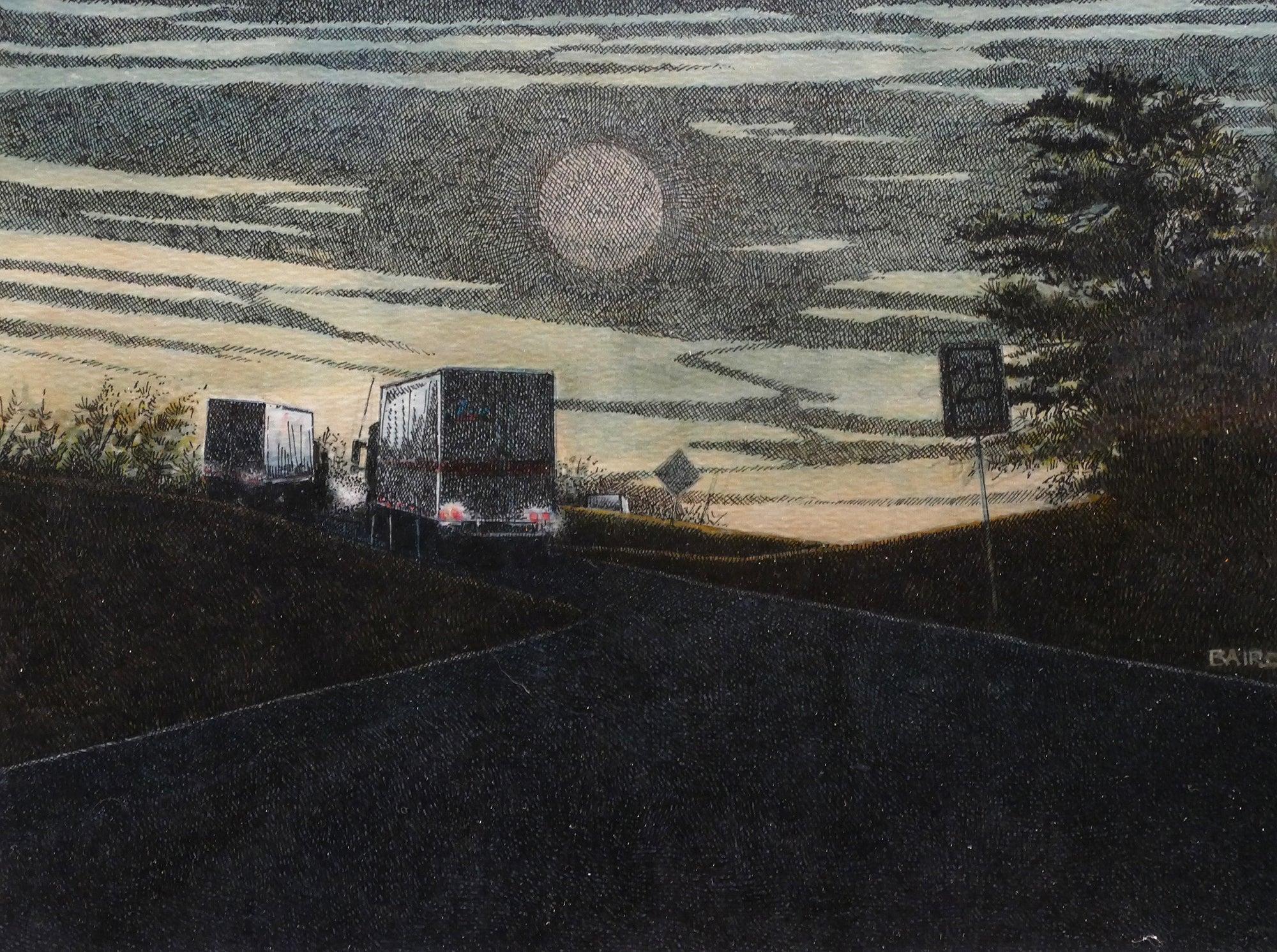 Dwight Baird Landscape Art – Auf der I95 in Richtung Süden