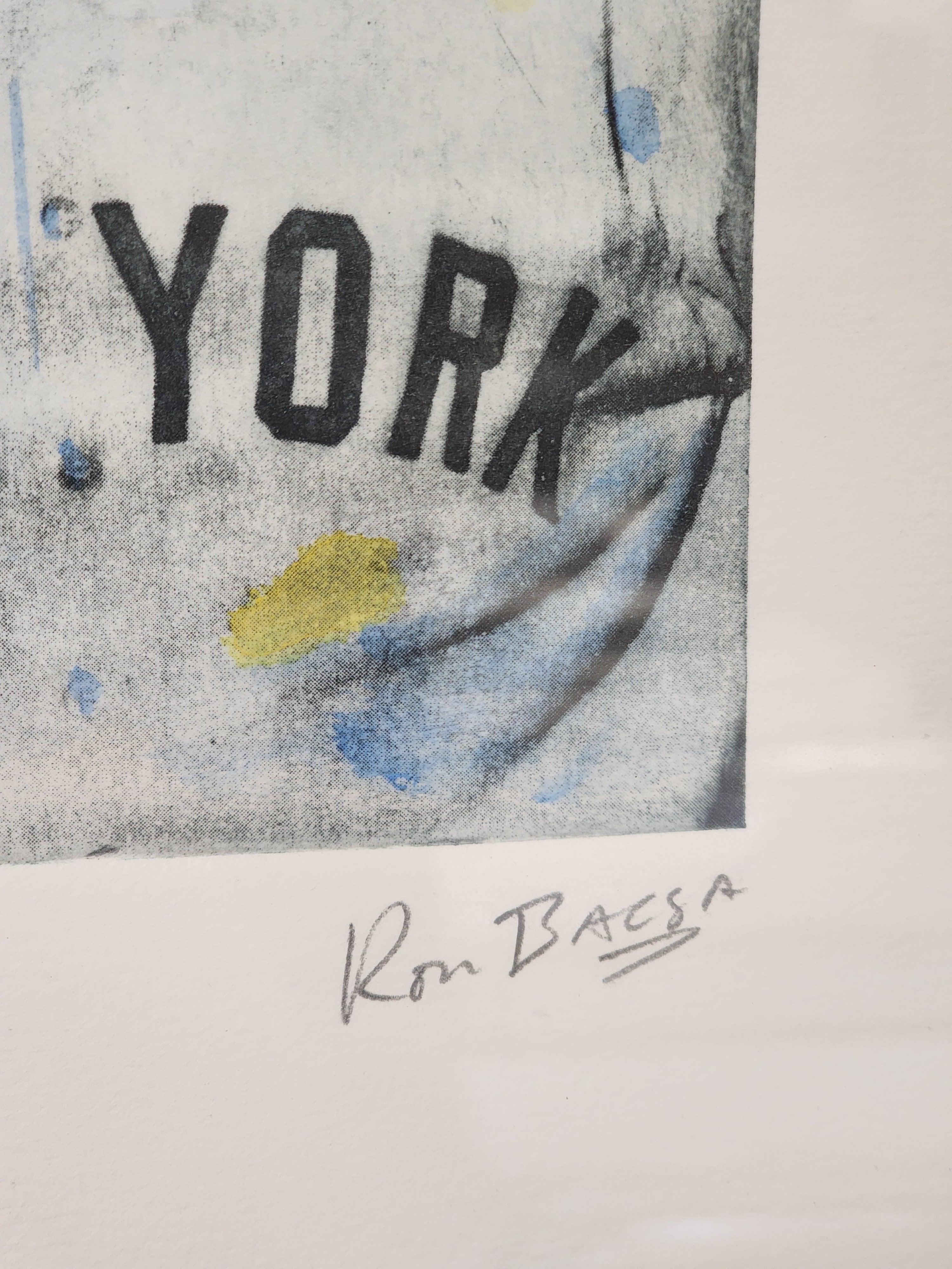 Mickey Mantle la leyenda Pop Art - Portrait Beige de Ron Basca