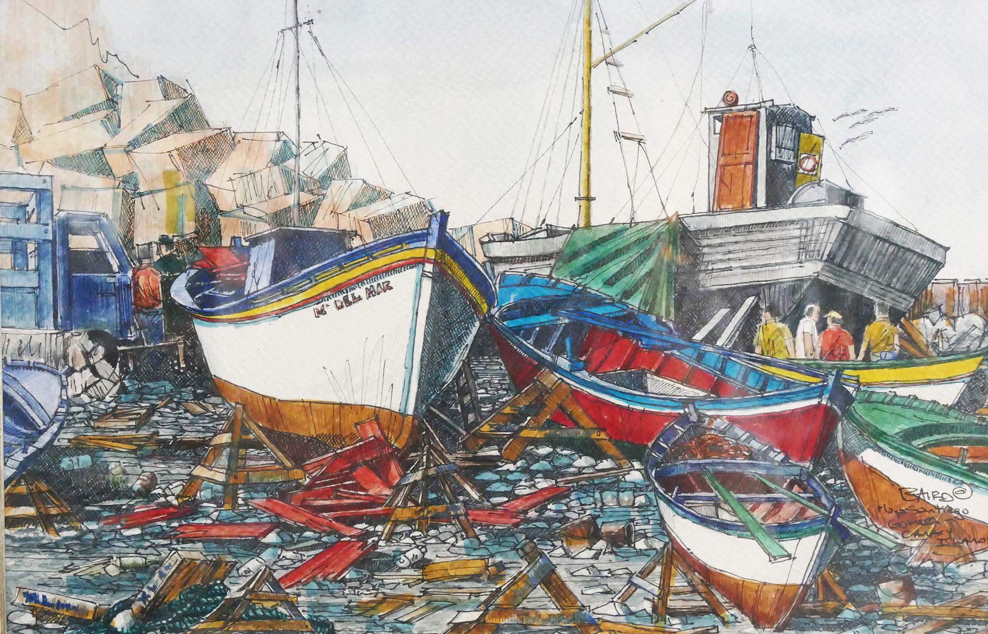 Gomera PORTS - Tenerife, Las Canarias - Art de Dwight Baird