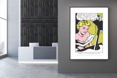 Poster of Girl at the Piano-54" x 38"-Serigraph-1994-Pop Art-Yellow