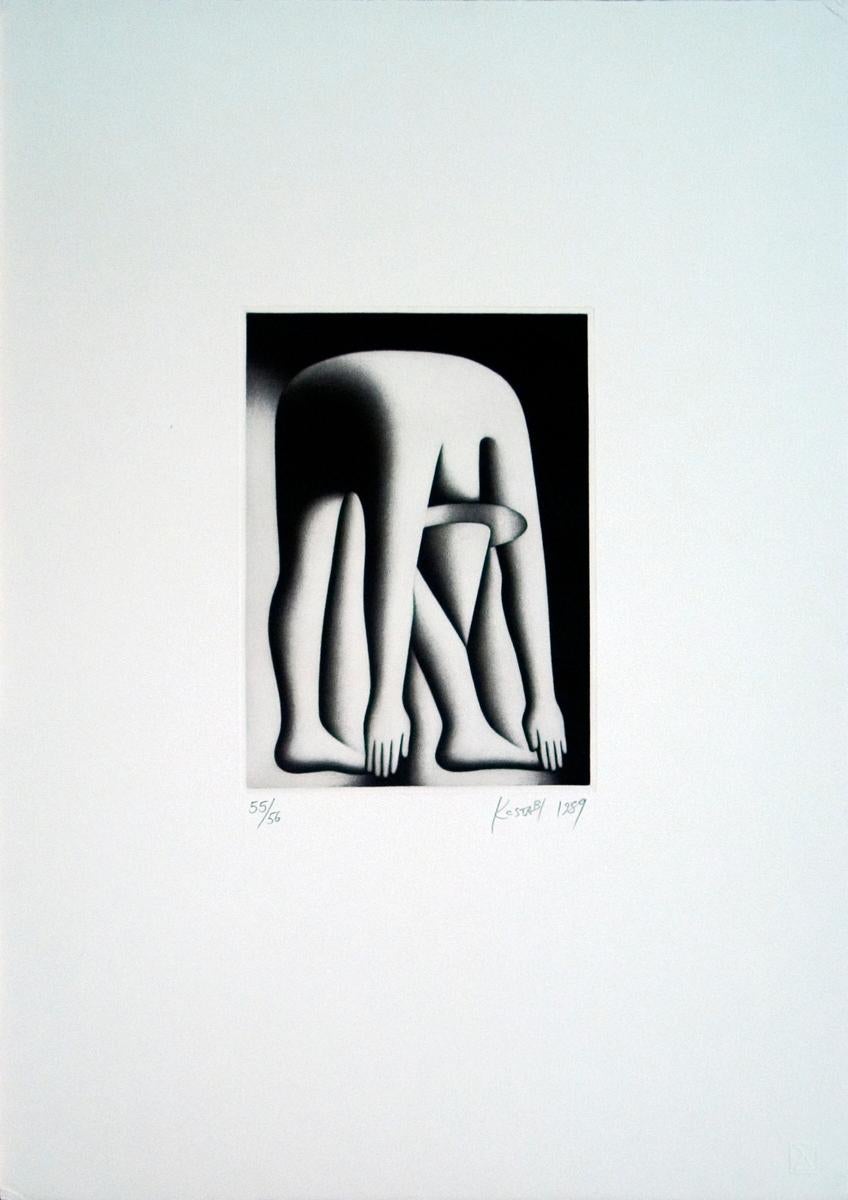 Mark Kostabi Figurative Art - Body by the Jake, 1989