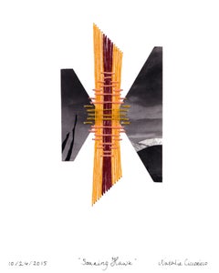 Soaring Hawk - Mixed Media Collage Bird Representation