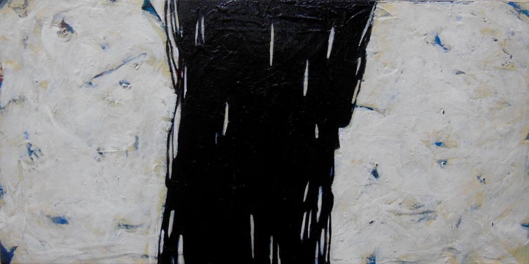 Helen Bellaver White Night Small White Cream And Black Abstract Acrylic Painting For Sale At 1stdibs