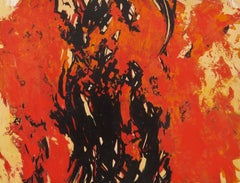 Paradise Fire, A Wake Up Call - Abstract Fire Painting with (Orange+Red+Black)