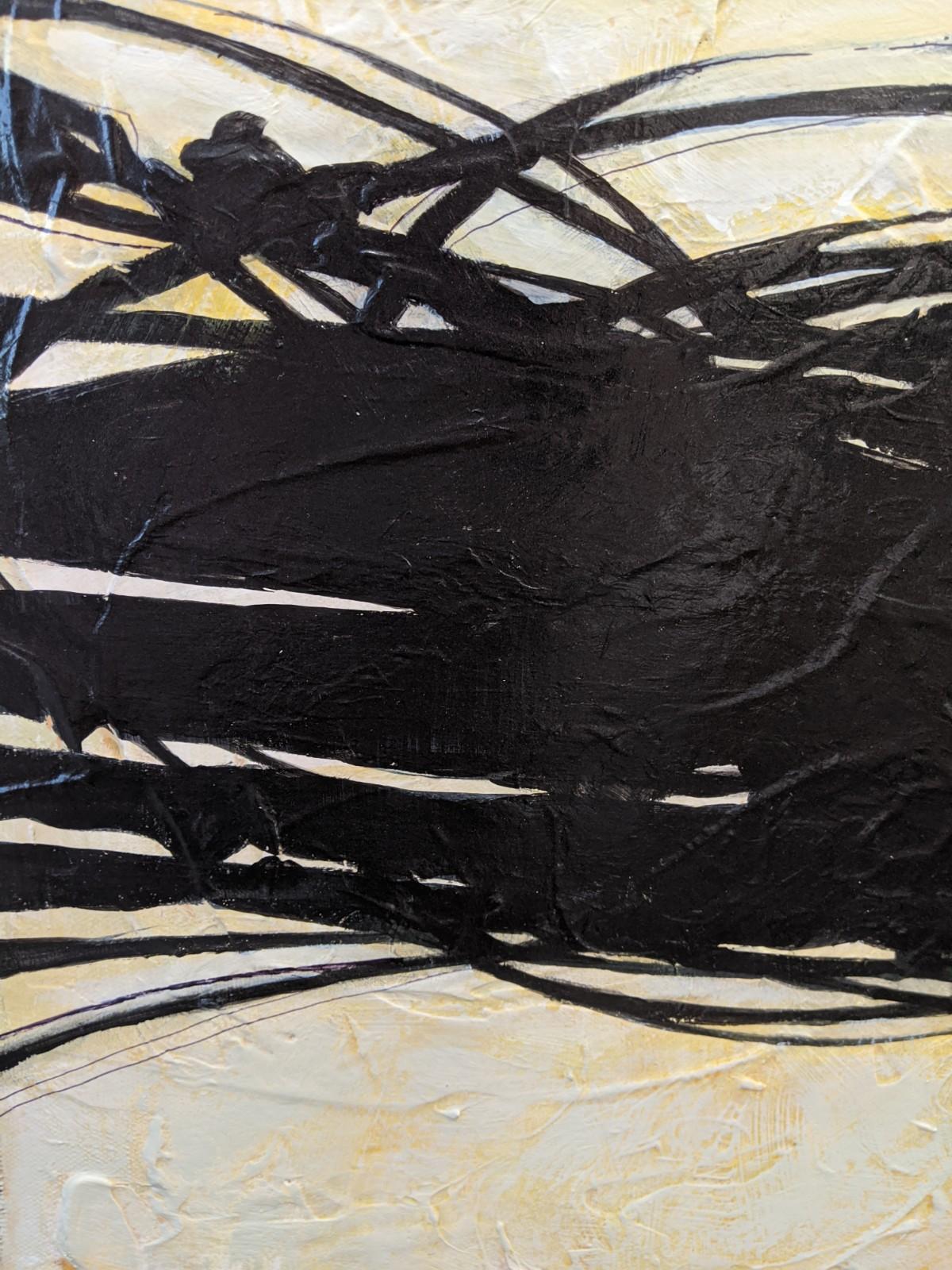   Helen Bellaver is an abstract expressionist living in the San Francisco Bay Area, where she has been practicing for the last thirty years.  Her work has evolved into expressions of black.  To the artist, black brings her a sense of calm, and is