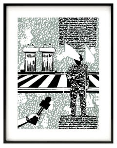 Mordiscos de Materia Trivial- 3er Panel de la Serie de 6 Piezas del Artista Indio Binay Sinh