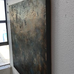 Herd Immunity- Beautiful Abstract Painting  w/ Soft Peach, Blue, + Grey Neutral