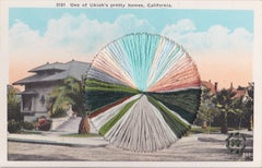 Pretty Home - Postcard Image of California Home  with Embroidered Thread