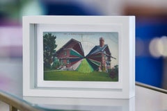 A Southern California Winter Home - Postcard Image of Red House and Embroidery