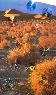 And the Dust Settled- Desert Landscape, Blue and Orange Complimentary Colors